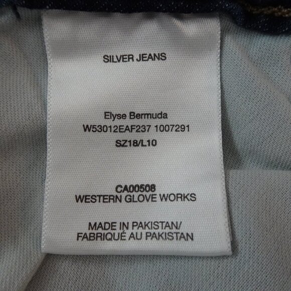 Silver Jeans Co. Denim Shorts Women's Plus Size 18W Blue Stretch Curvy Fit - Picture 10 of 12